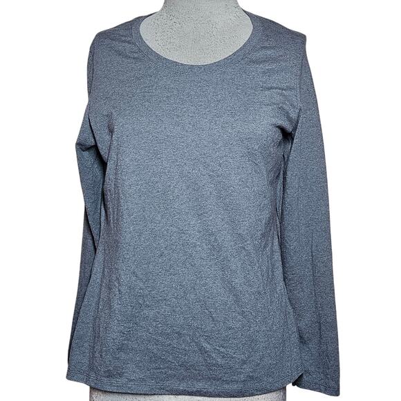 Gray Cotton Blend Long Sleeve Tee Size Medium - Picture 1 of 4